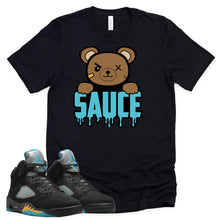 Load image into Gallery viewer, Sauce Shirt | Retro Air Jordan 5 Aqua Sneaker Match Tee