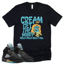 Load image into Gallery viewer, Cream Shirt | Retro Air Jordan 5 Aqua Sneaker Match Tee