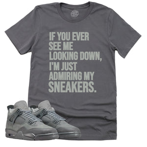 Admiring My Sneakers Shirt | Retro Air Jordan 4 Wet Cement Sneaker Match Tee