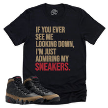 Load image into Gallery viewer, Admiring My Sneakers Shirt | Retro Air Jordan 9 Olive Sneaker Match Tee