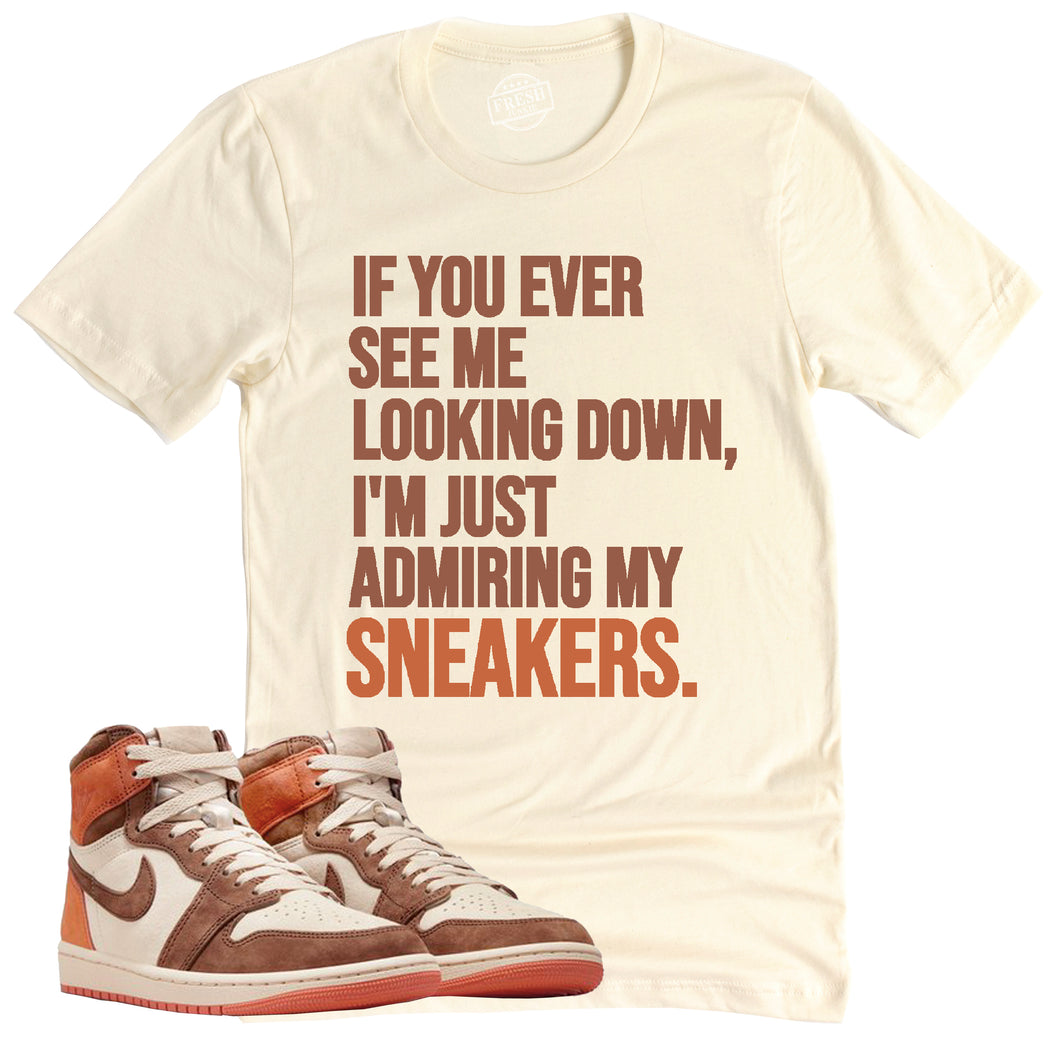 Admiring My Sneakers Shirt | Air Jordan 1 Cacao Sneaker Match Tee