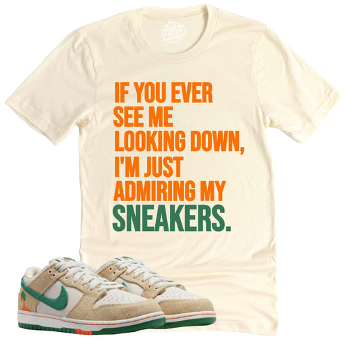 Admiring My Sneakers Shirt | Retro Dunk Low Phantom and Malachite Sneaker Match Tee