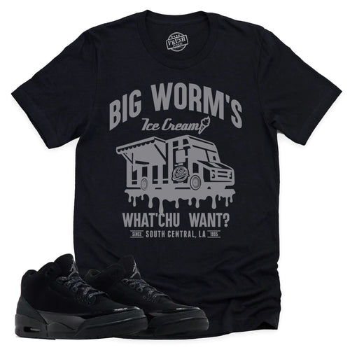 BW's Ice Cream Shop Shirt | Retro Air Jordan 3 Black Cat Sneaker Match Tee