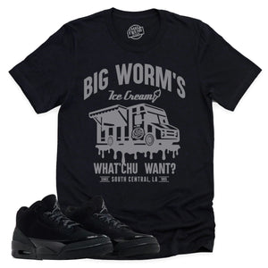 BW's Ice Cream Shop Shirt | Retro Air Jordan 3 Black Cat Sneaker Match Tee
