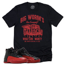 Load image into Gallery viewer, BW&#39;s Ice Cream Shop Shirt | Retro Air Jordan 12 Flu Game Sneaker Match Tee