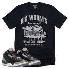 Load image into Gallery viewer, BW&#39;s Ice Cream Shop Shirt | Retro Air Jordan 3 Black Cement Sneaker Match Tee