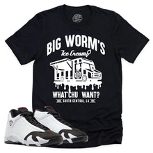 Load image into Gallery viewer, BW&#39;s Ice Cream Shop Shirt | Air Jordan 14 Black Toe Sneaker Match Tee