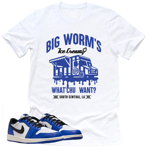 BW's Ice Cream Shop Shirt | Retro Air Jordan 1 Low Game Royal Sneaker Match Tee