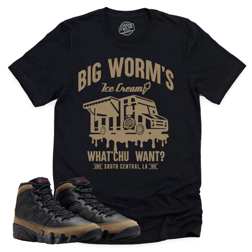 BW's Ice Cream Shop Shirt | Retro Air Jordan 9 Olive Sneaker Match Tee