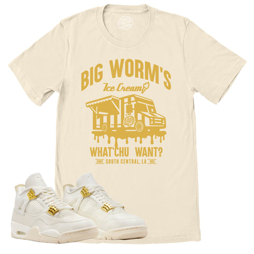 BW's Ice Cream Shop Shirt | Retro Air Jordan 4 Sail Gold Sneaker Match Tee