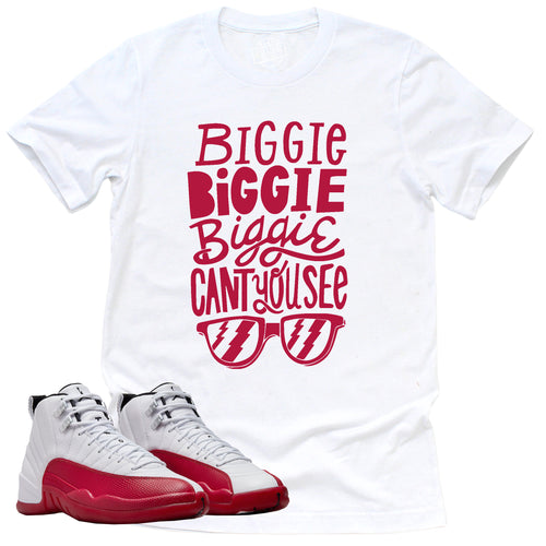 Can't You See Shirt | Retro Air Jordan 12 Cherry Red Sneaker Match Tee