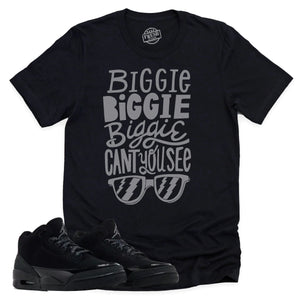 Can't You See Shirt | Retro Air Jordan 3 Black Cat Sneaker Match Tee