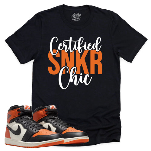 Certified Sneaker Chic Shirt | Retro Air Jordan 1 Shattered Backboard Sneaker Match Tee