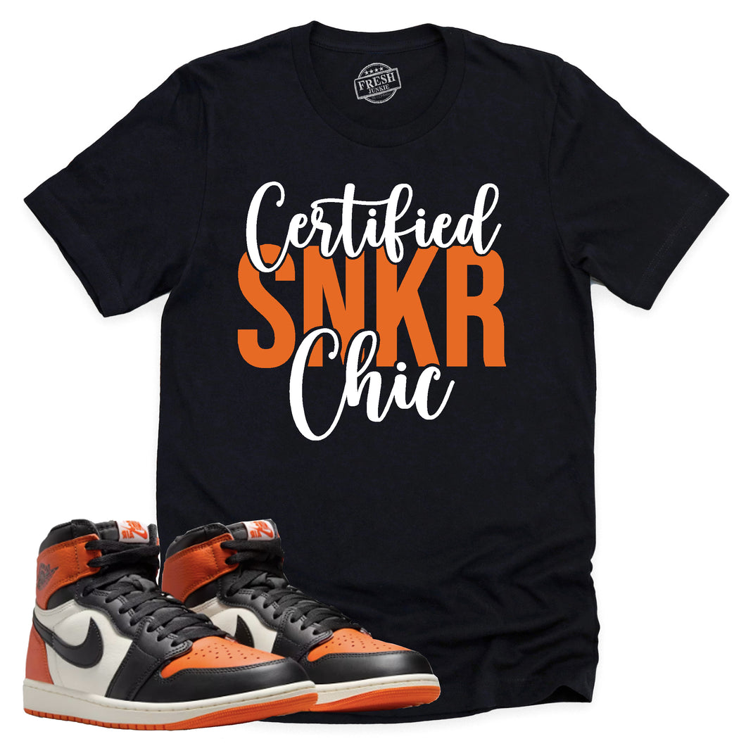 Certified Sneaker Chic Shirt | Retro Air Jordan 1 Shattered Backboard Sneaker Match Tee