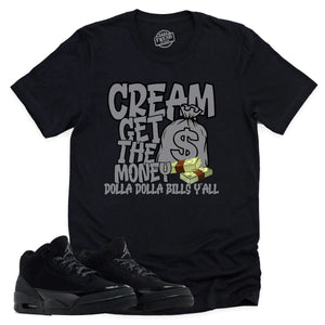 Cream Shirt | Retro Air Jordan 3 Black Cat Sneaker Match Tee