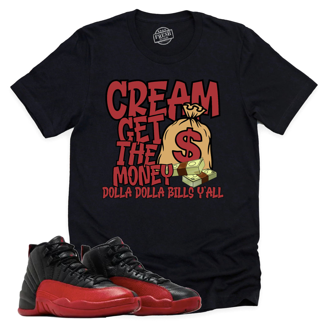 Cream Shirt | Retro Air Jordan 12 Flu Game Sneaker Match Tee