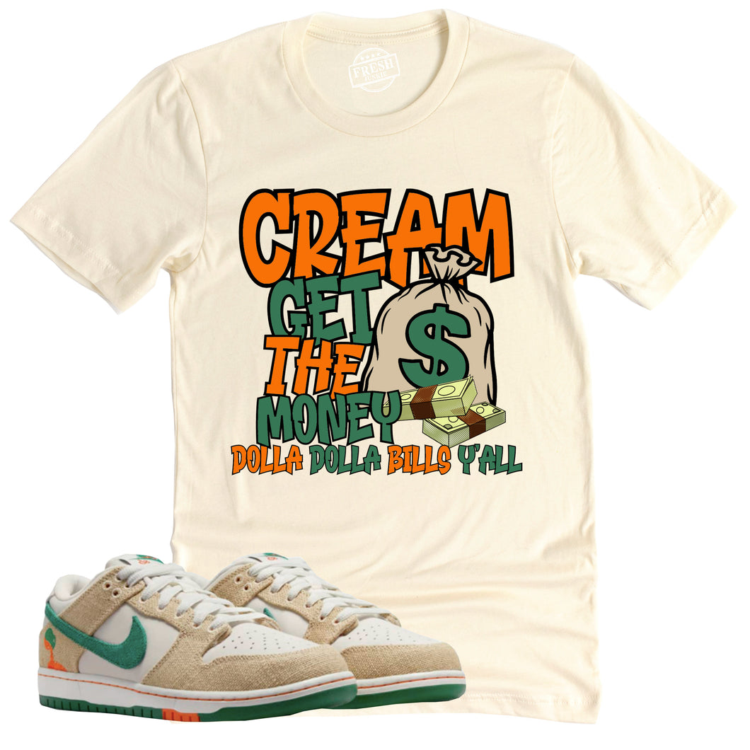 Cream Shirt | Retro Dunk Low Phantom and Malachite Sneaker Match Tee