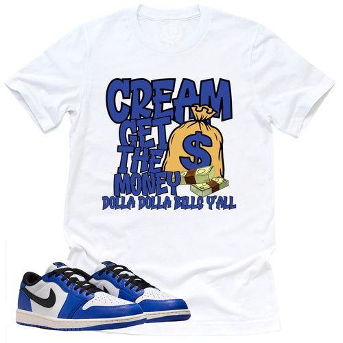 Cream Shirt | Retro Air Jordan 1 Low Game Royal Sneaker Match Tee