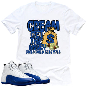 Cream Shirt | Retro Air Jordan 12 Game Royal Sneaker Match Tee