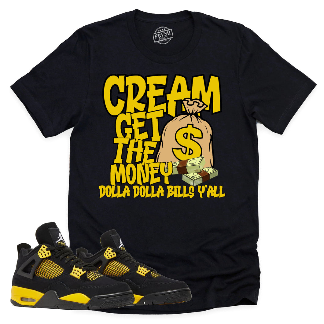 Cream Shirt | Retro Air Jordan 4 Thunder Sneaker Match Tee