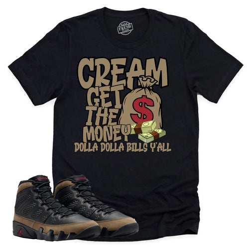 Cream Shirt | Retro Air Jordan 9 Olive Sneaker Match Tee