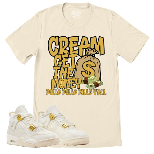 Cream Shirt | Retro Air Jordan 4 Sail Gold Sneaker Match Tee