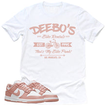 Load image into Gallery viewer, Deebo&#39;s Bike Shop Shirt | Retro Dunk Low White Rose Whisper Sneaker Match Tee