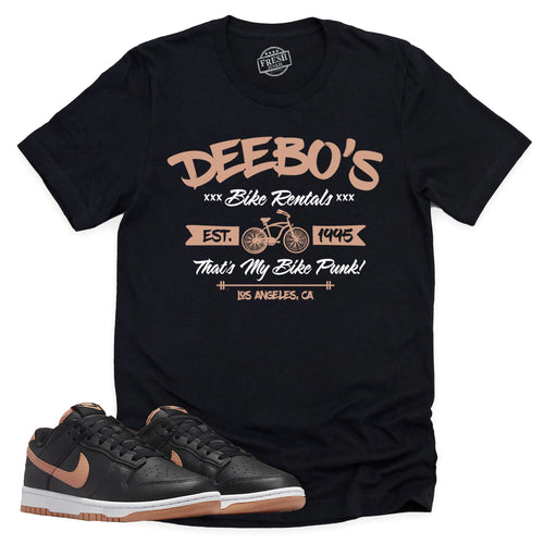 Deebo's Bike Shop Shirt | Retro Dunk Low Amber Brown Sneaker Match Tee