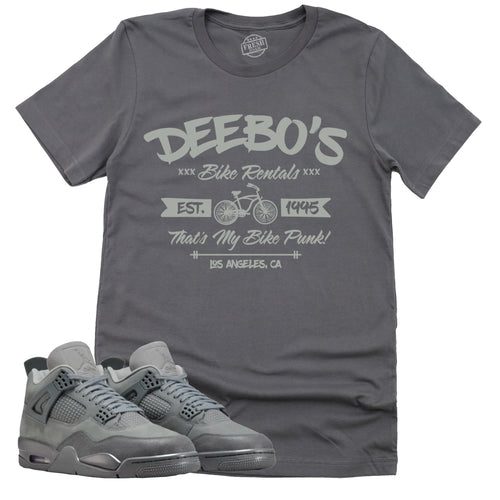 Deebo's Bike Shop Shirt | Retro Air Jordan 4 Wet Cement Sneaker Match Tee