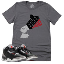 Load image into Gallery viewer, Dripping Sneaker Head Shirt | Retro Air Jordan 3 Black Cement Sneaker Match Tee