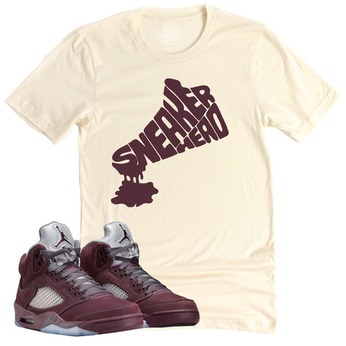 Dripping Sneakerhead Shirt | Air Jordan 5 Burgundy Sneaker Match Tee