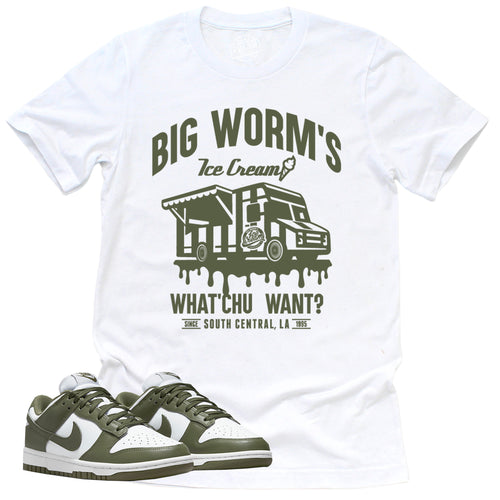 BW's Ice Cream Shop Shirt | Retro Dunk Low Medium Olive Sneaker Match Tee