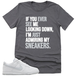 Admiring My Sneakers Shirt | Retro Dunk Low White Pure Platinum Sneaker Match Tee