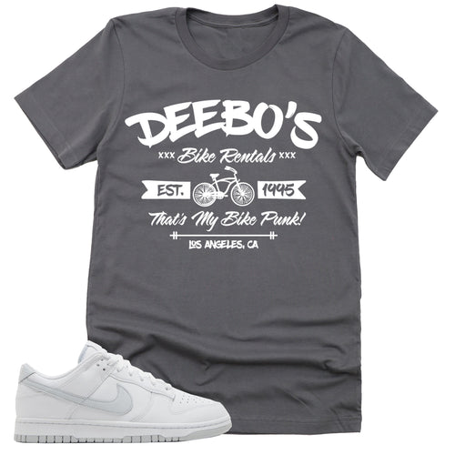 Deebo's Bike Rental Shirt | Retro Dunk Low White Pure Platinum Sneaker Match Tee