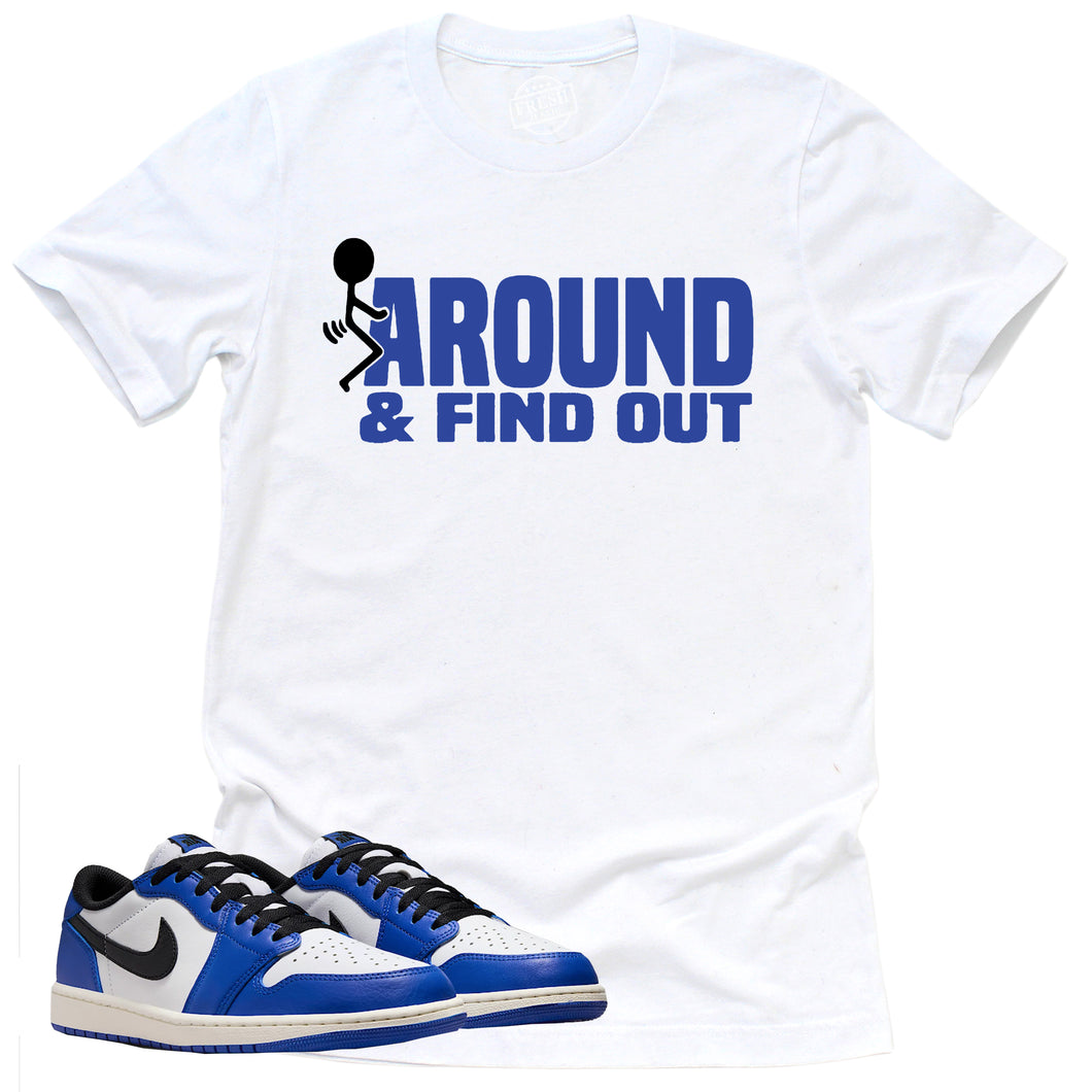 Find Out Shirt | Retro Air Jordan 1 Low Game Royal Sneaker Match Tee