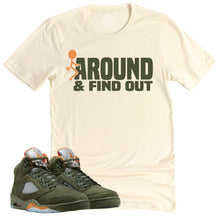 Load image into Gallery viewer, Find Out Shirt | Air Jordan 5 Olive Sneaker Match Tee