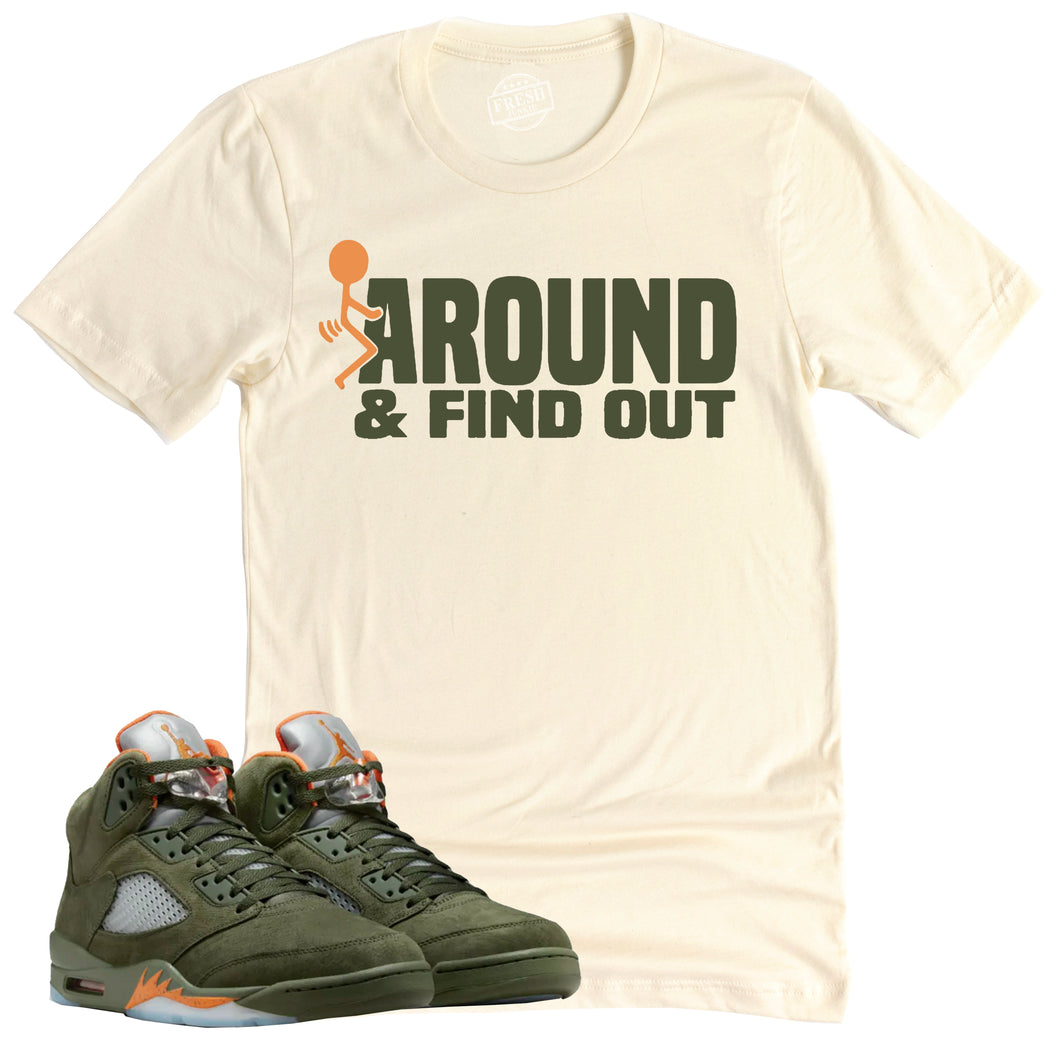 Find Out Shirt | Air Jordan 5 Olive Sneaker Match Tee