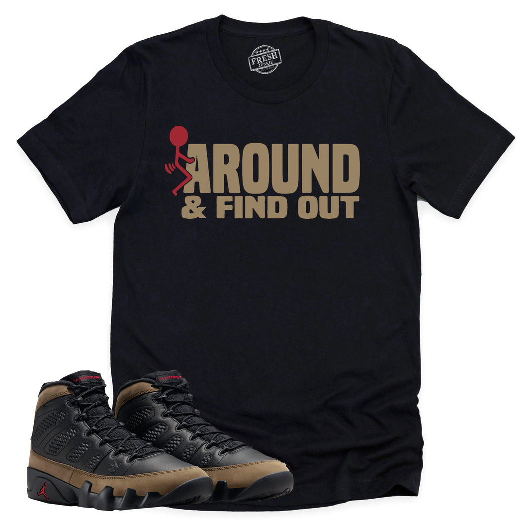 Find Out Shirt | Retro Air Jordan 9 Olive Sneaker Match Tee