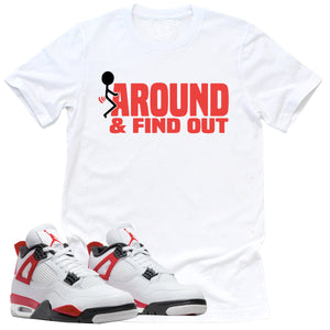 Find Out Shirt | Retro Air Jordan 4 Red Cement Sneaker Match Tee