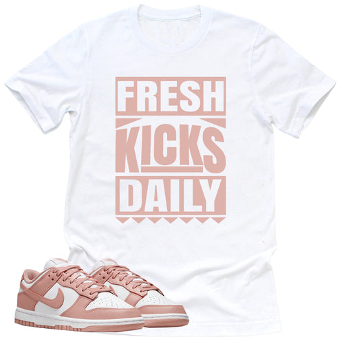 Fresh Kicks Daily Shirt | Retro Dunk Low White Rose Whisper Sneaker Match Tee
