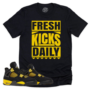 Fresh Kicks Daily Shirt | Retro Air Jordan 4 Thunder Sneaker Match Tee