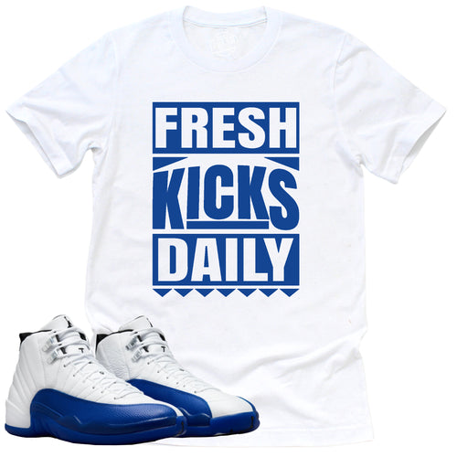 Fresh Kicks Daily Shirt | Retro Air Jordan 12 Game Royal Sneaker Match Tee