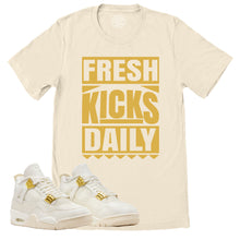 Load image into Gallery viewer, Fresh Kicks Daily Shirt | Retro Air Jordan 4 Sail Gold Sneaker Match Tee