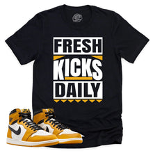 Load image into Gallery viewer, Fresh Kicks Daily Shirt | Retro Air Jordan 1 Yellow Ochre Sneaker Match Tee