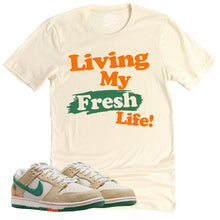 Load image into Gallery viewer, Living My Fresh Life Shirt | Retro Dunk Low Phantom and Malachite Sneaker Match Tee