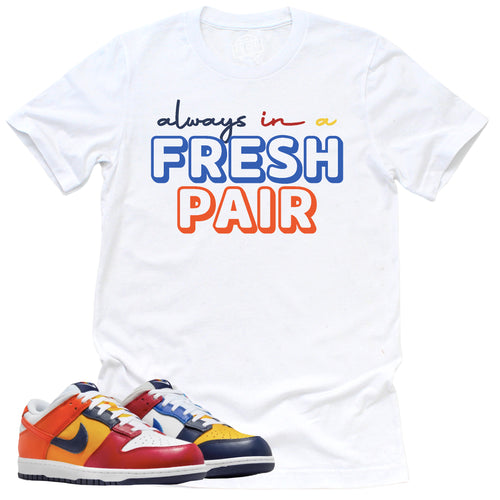 Always In A Fresh Pair Shirt | Retro Dunk Low Midnight Navy And Varsity Red Sneaker Match Tee