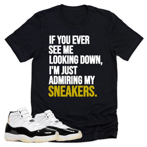 Admiring My Sneakers | Retro Air Jordan 11 Gratitude Sneaker Match Tee