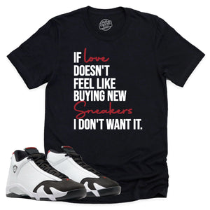 If Love Shirt | Air Jordan 14 Black Toe Sneaker Match Tee