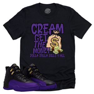 Cream | Retro Air Jordan 12 Field Purple Sneaker Match Tee