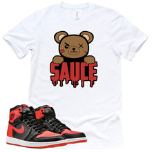 Load image into Gallery viewer, Sauce Shirt | Retro Air Jordan 1 Satin Bred Sneaker Match Tee